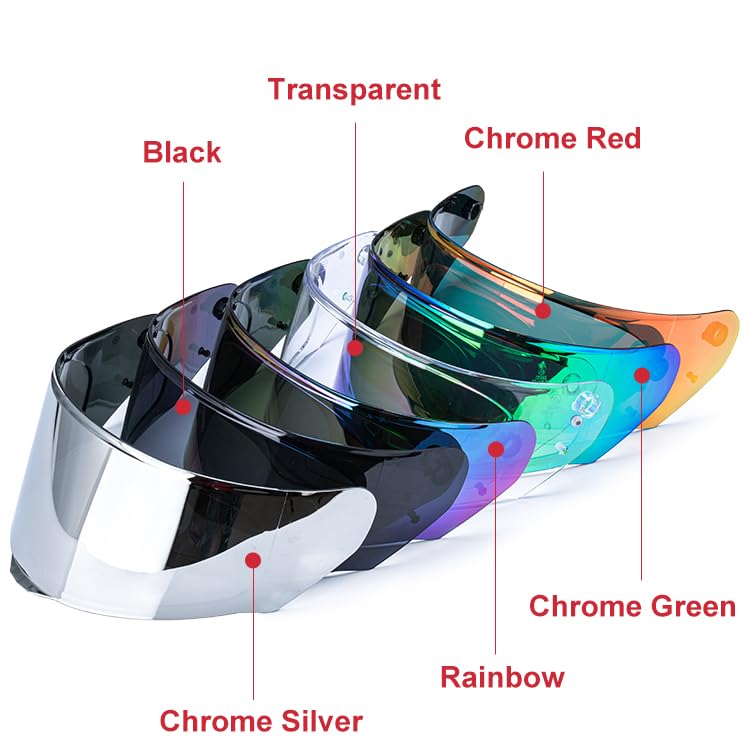 VCOROS Motorcycles Helmet Visor Shield Replacement For LS2 Assault/Rapid/Stream Outer Face Shield Street Motorcycle Helmet (Chrome Silver) - Image 5